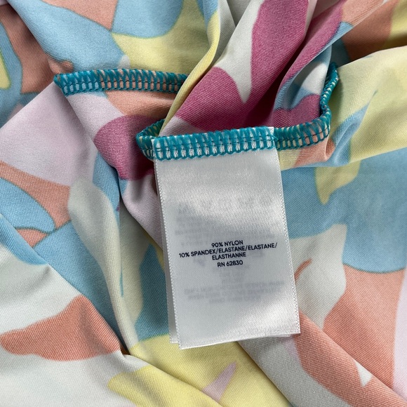 Lands' End Women Bright Floral Long Sleeve Quick Dry UPF50 Rash Guard  Sz L - Picture 9 of 9